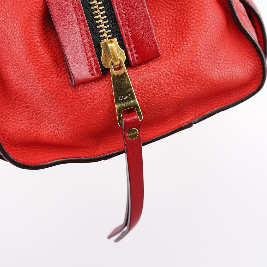 Red Leather Tote Bag