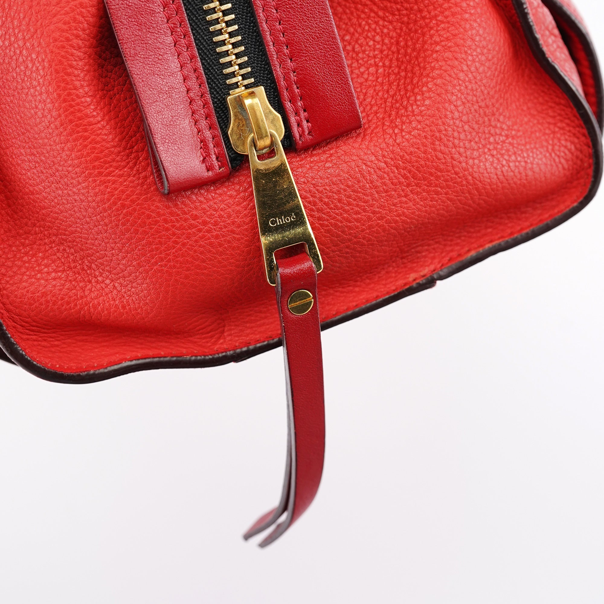 Red Leather Tote Bag