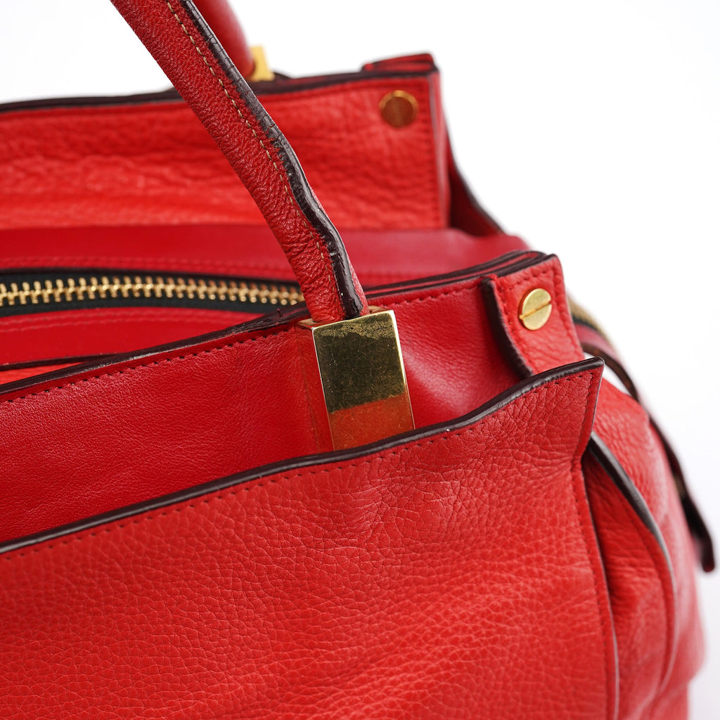 Red Leather Tote Bag