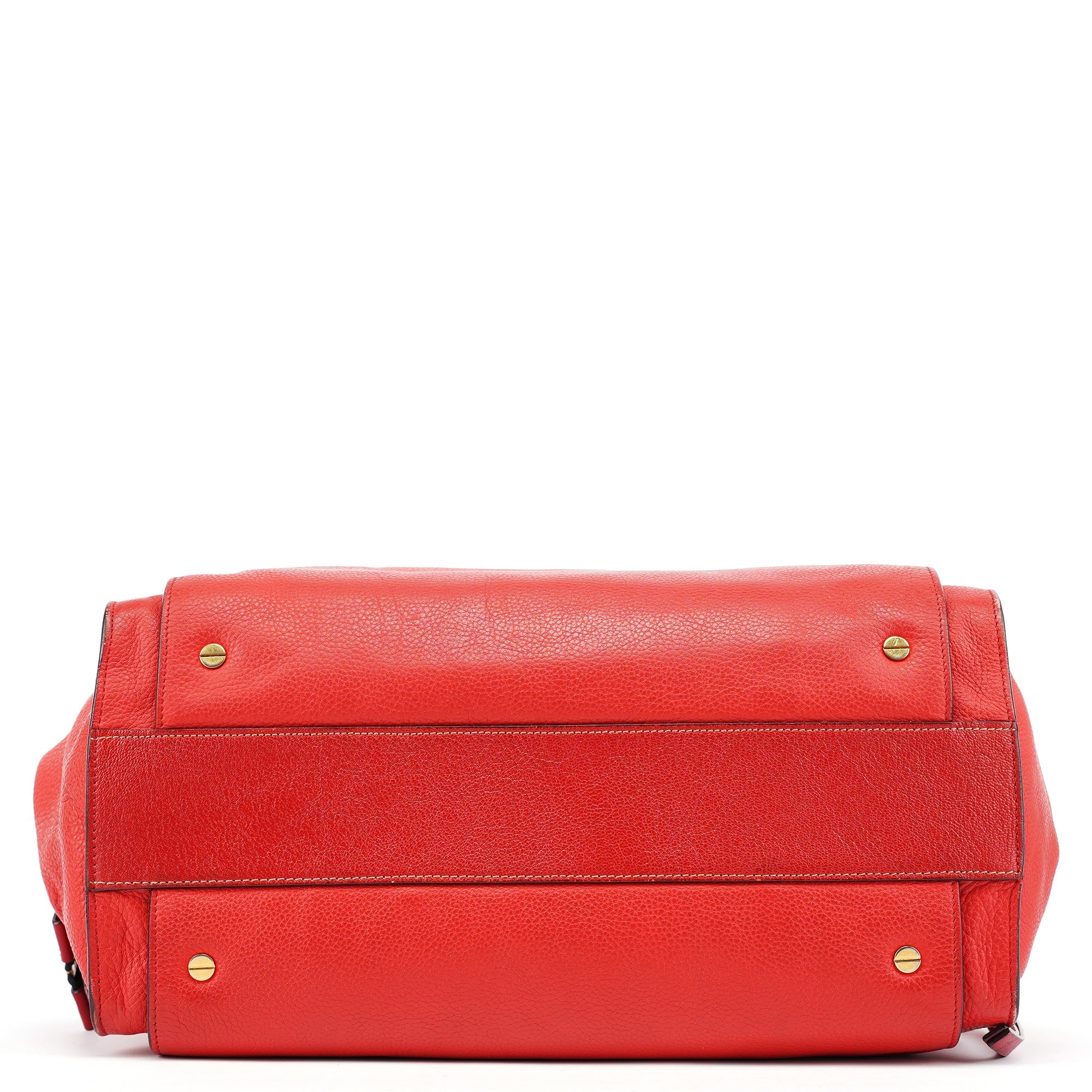 Red Leather Tote Bag