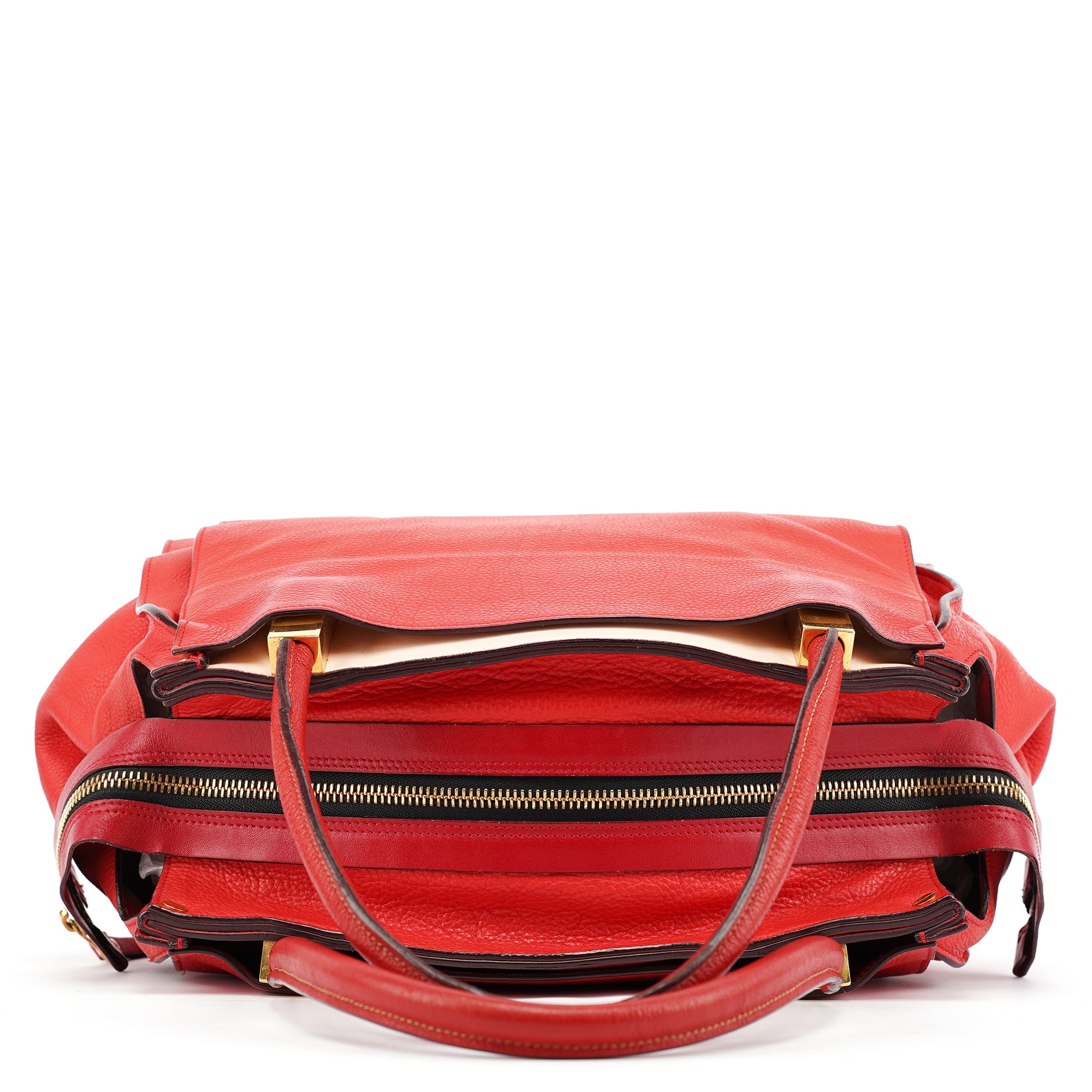 Red Leather Tote Bag