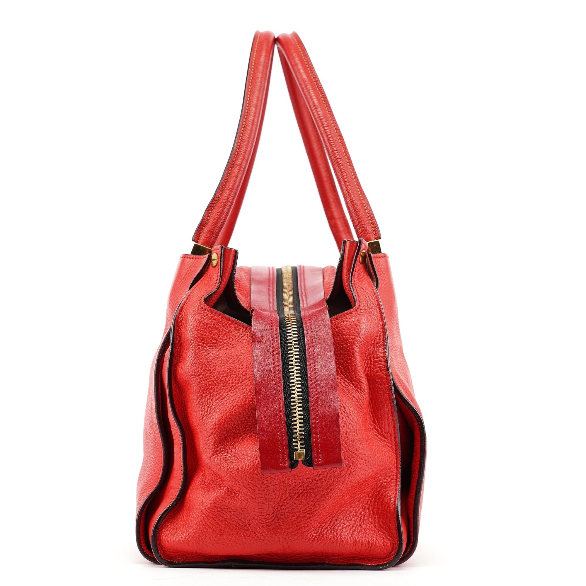 Red Leather Tote Bag