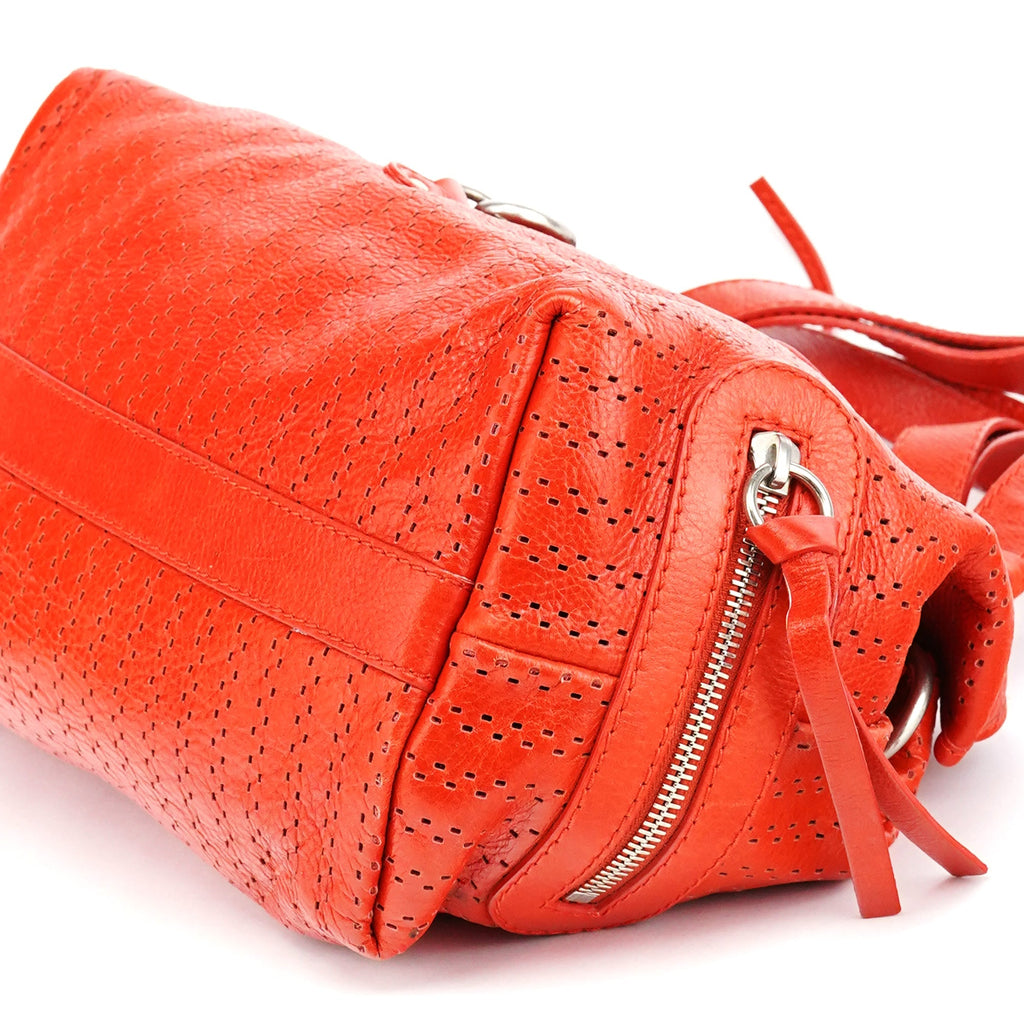 Red Perforated Leather Kerala Bag