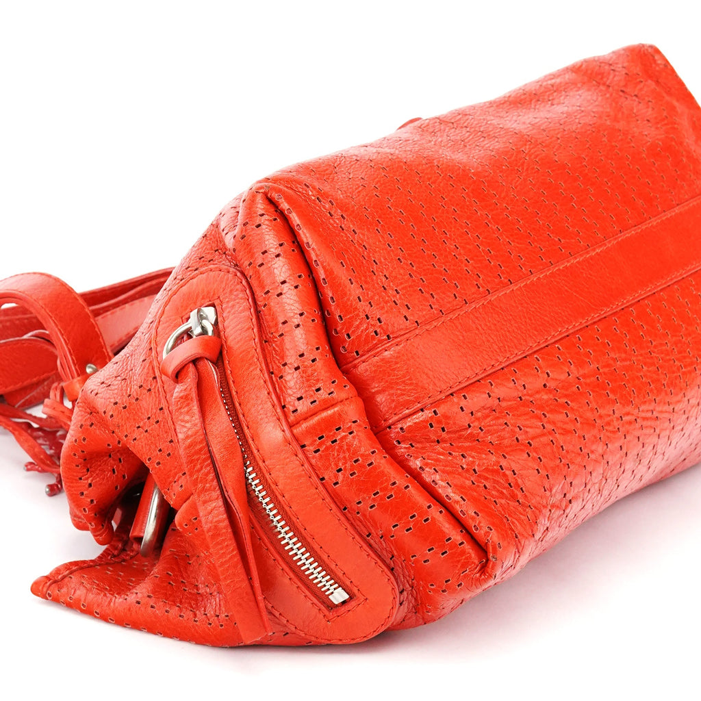 Red Perforated Leather Kerala Bag