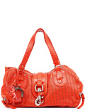 Red Perforated Leather Kerala Bag
