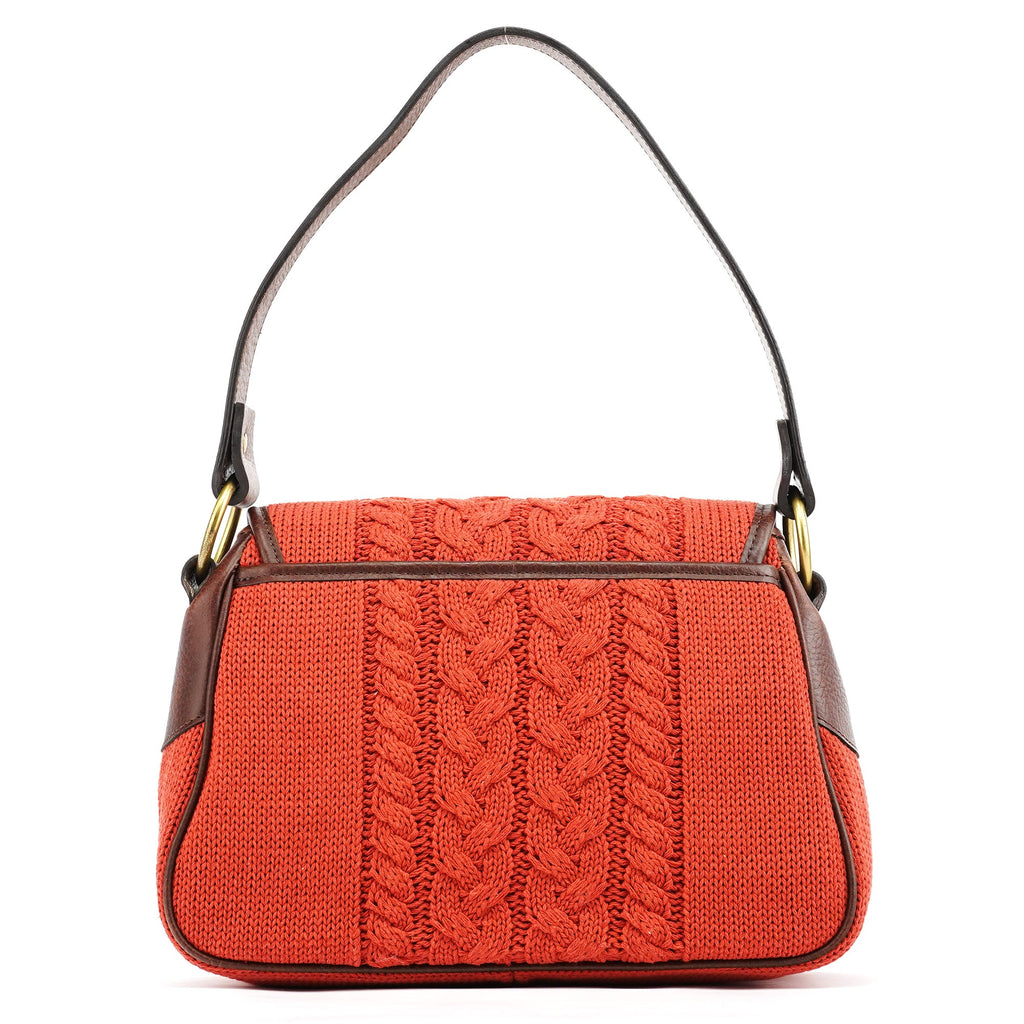Red Wool Knit Shoulder Bag