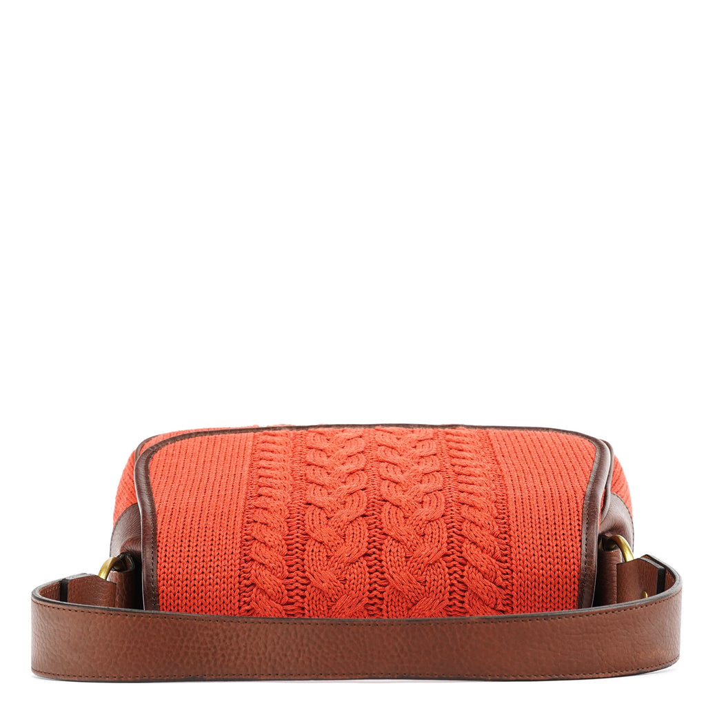 Red Wool Knit Shoulder Bag