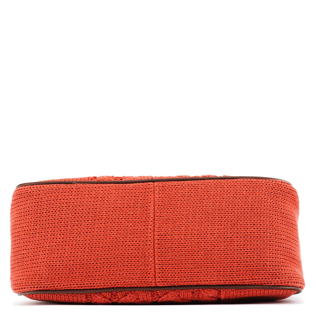 Red Wool Knit Shoulder Bag