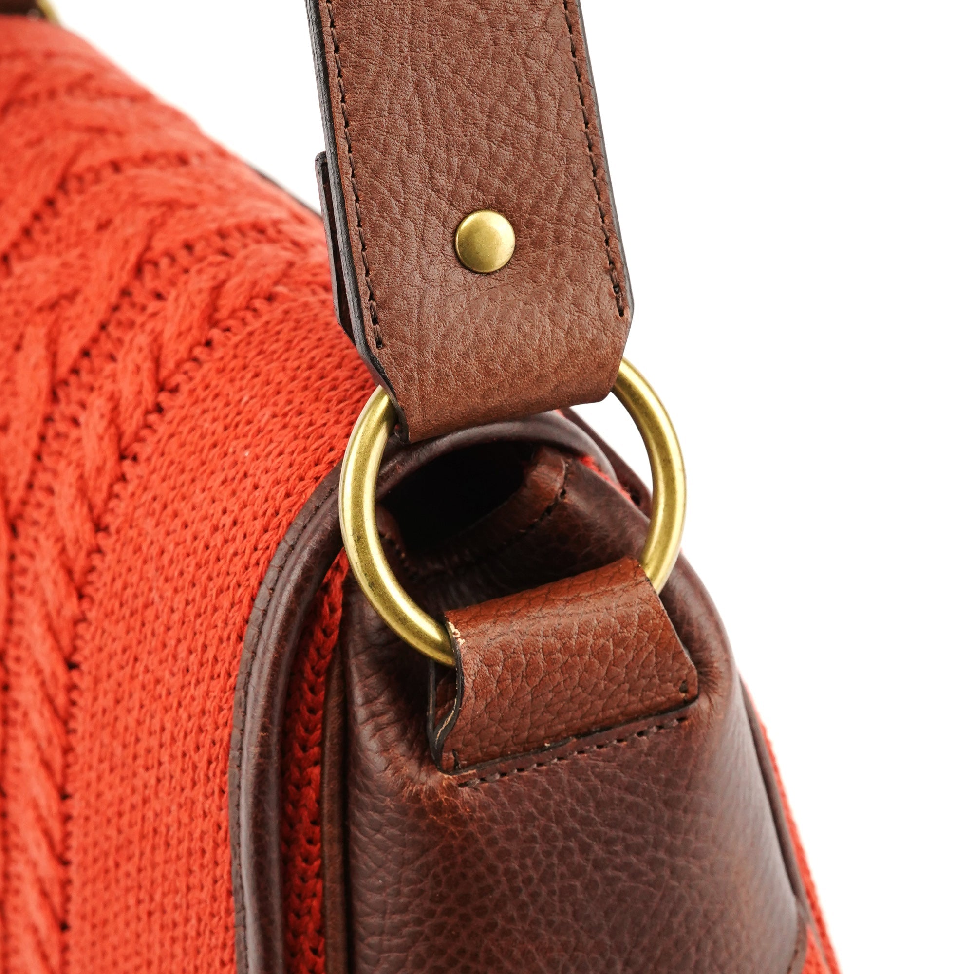 Red Wool Knit Shoulder Bag