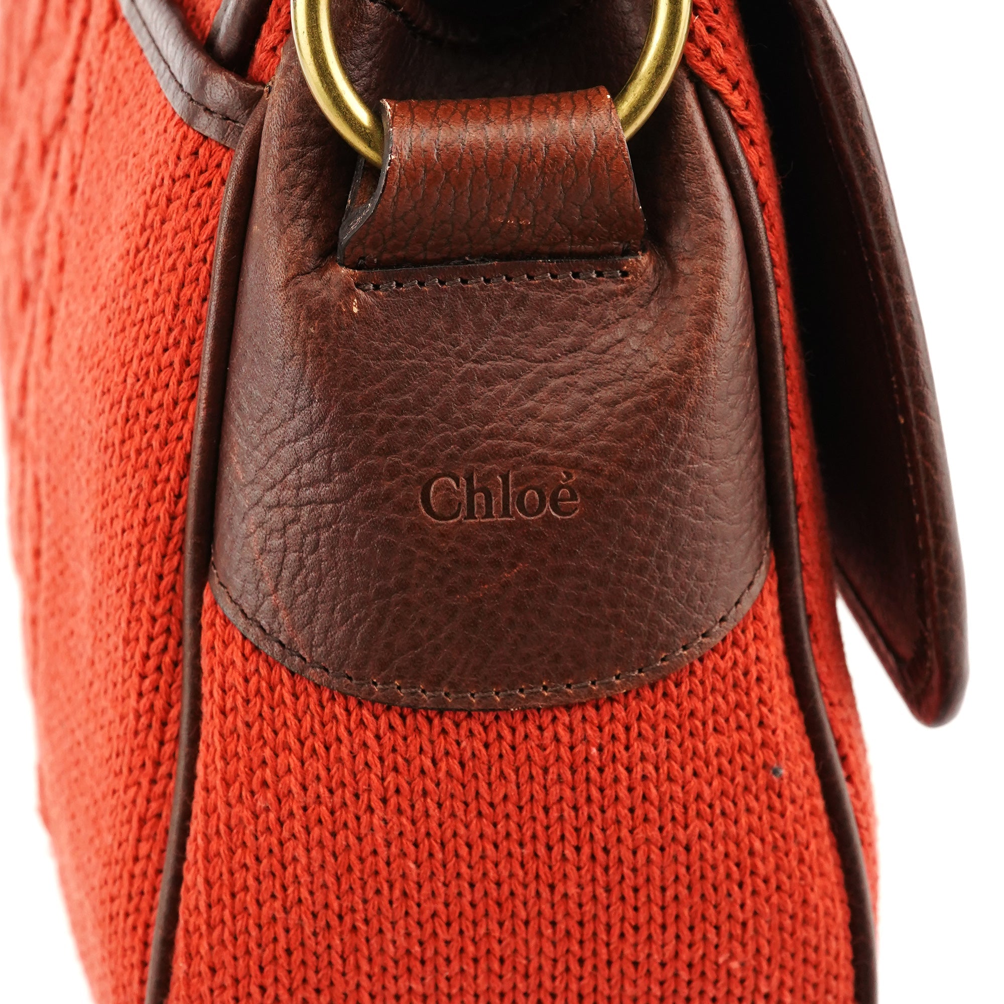 Red Wool Knit Shoulder Bag