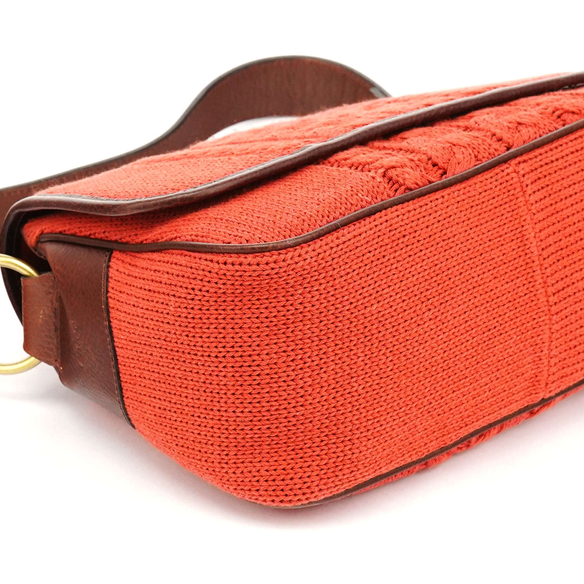 Red Wool Knit Shoulder Bag