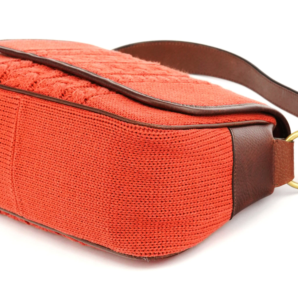 Red Wool Knit Shoulder Bag