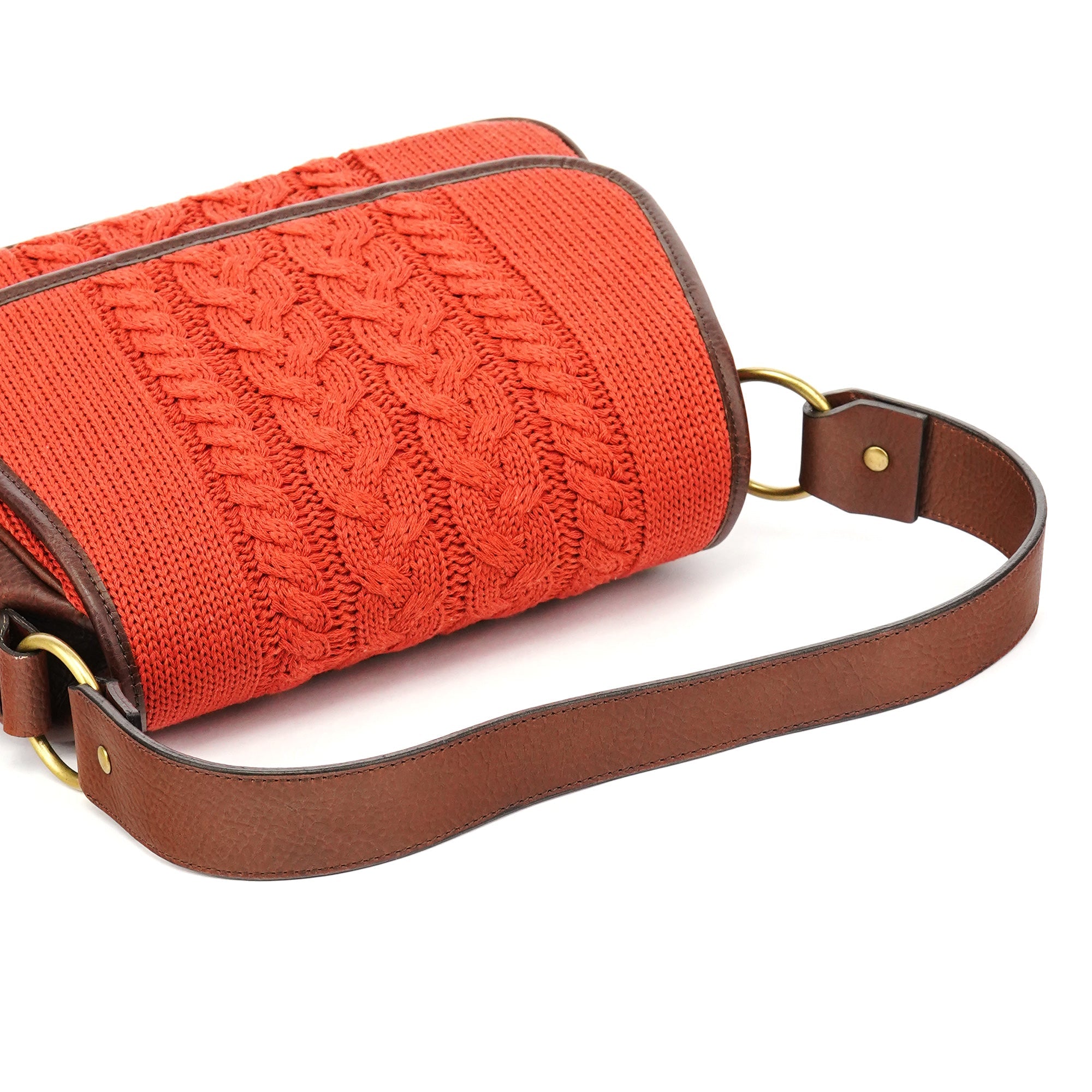 Red Wool Knit Shoulder Bag