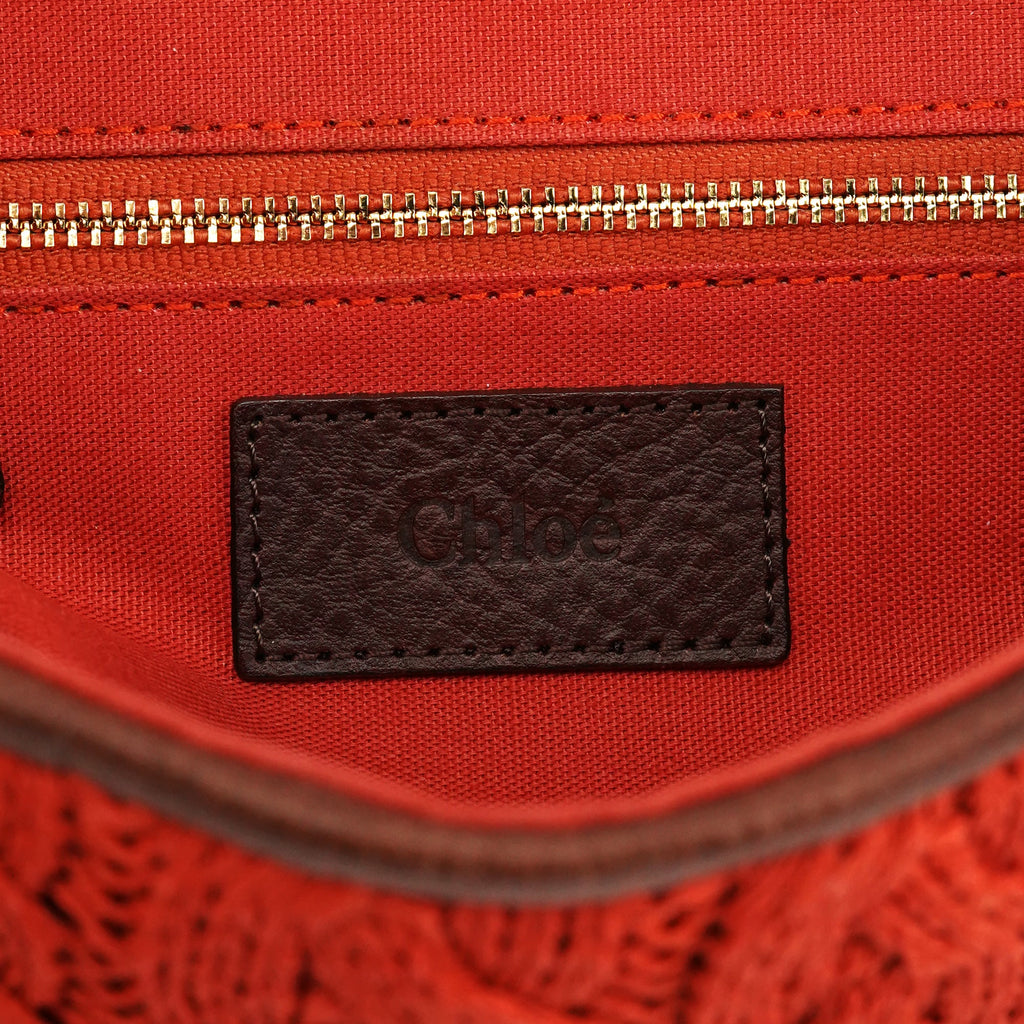 Red Wool Knit Shoulder Bag
