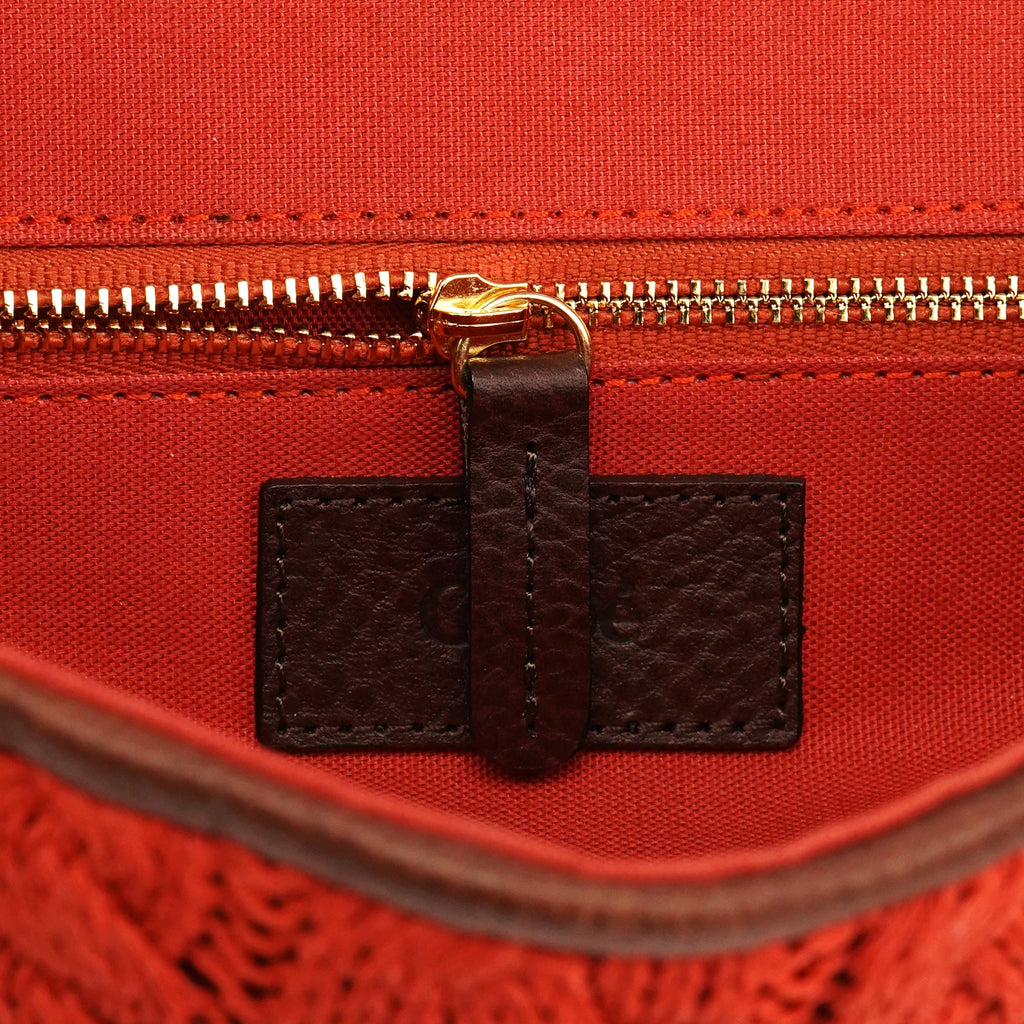 Red Wool Knit Shoulder Bag