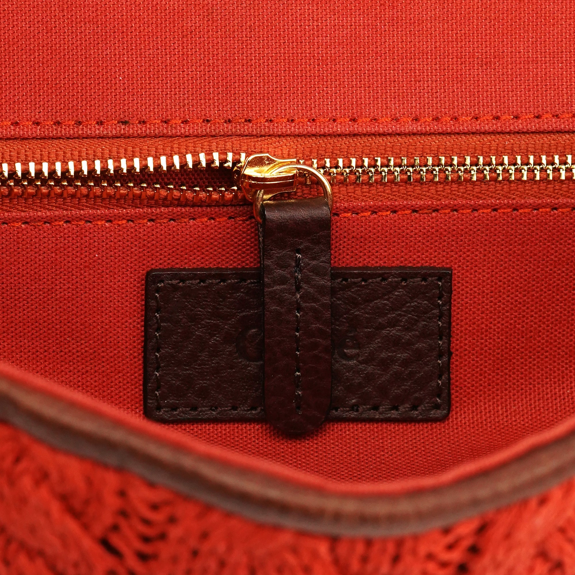 Red Wool Knit Shoulder Bag