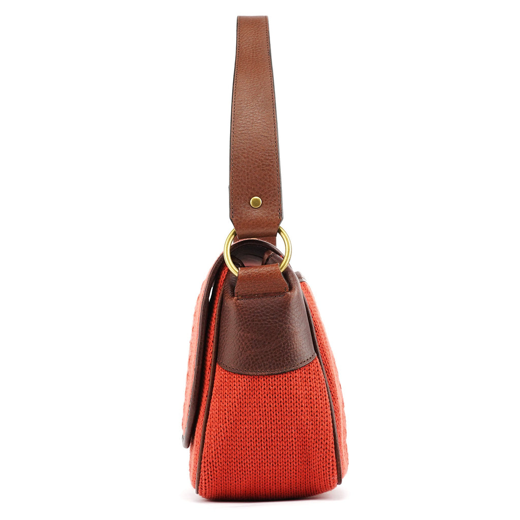 Red Wool Knit Shoulder Bag