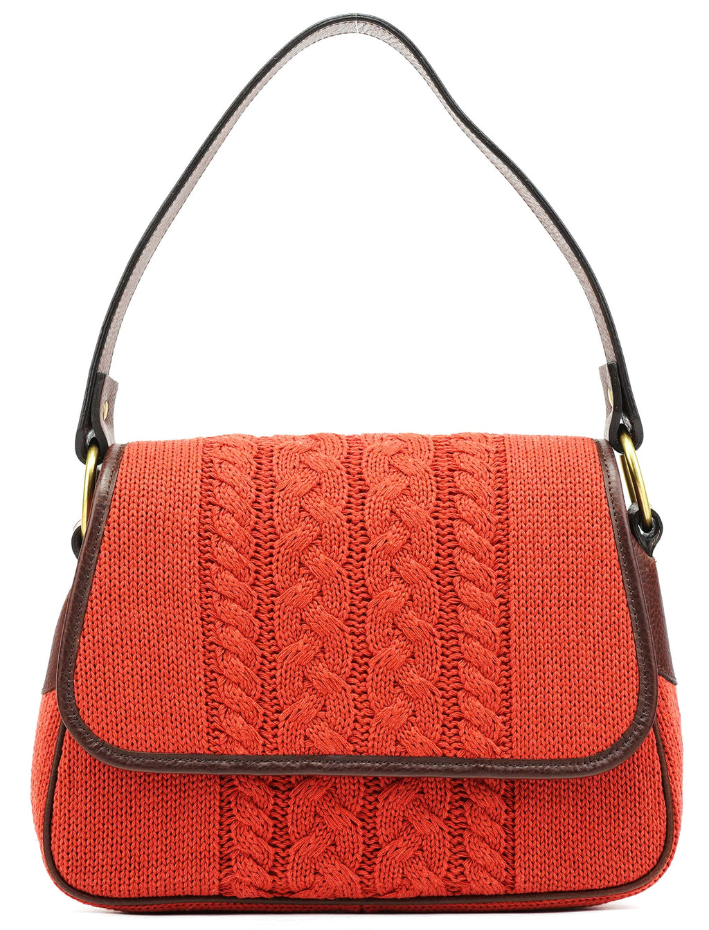 Red Wool Knit Shoulder Bag