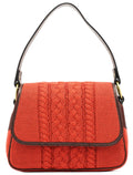 Red Wool Knit Shoulder Bag
