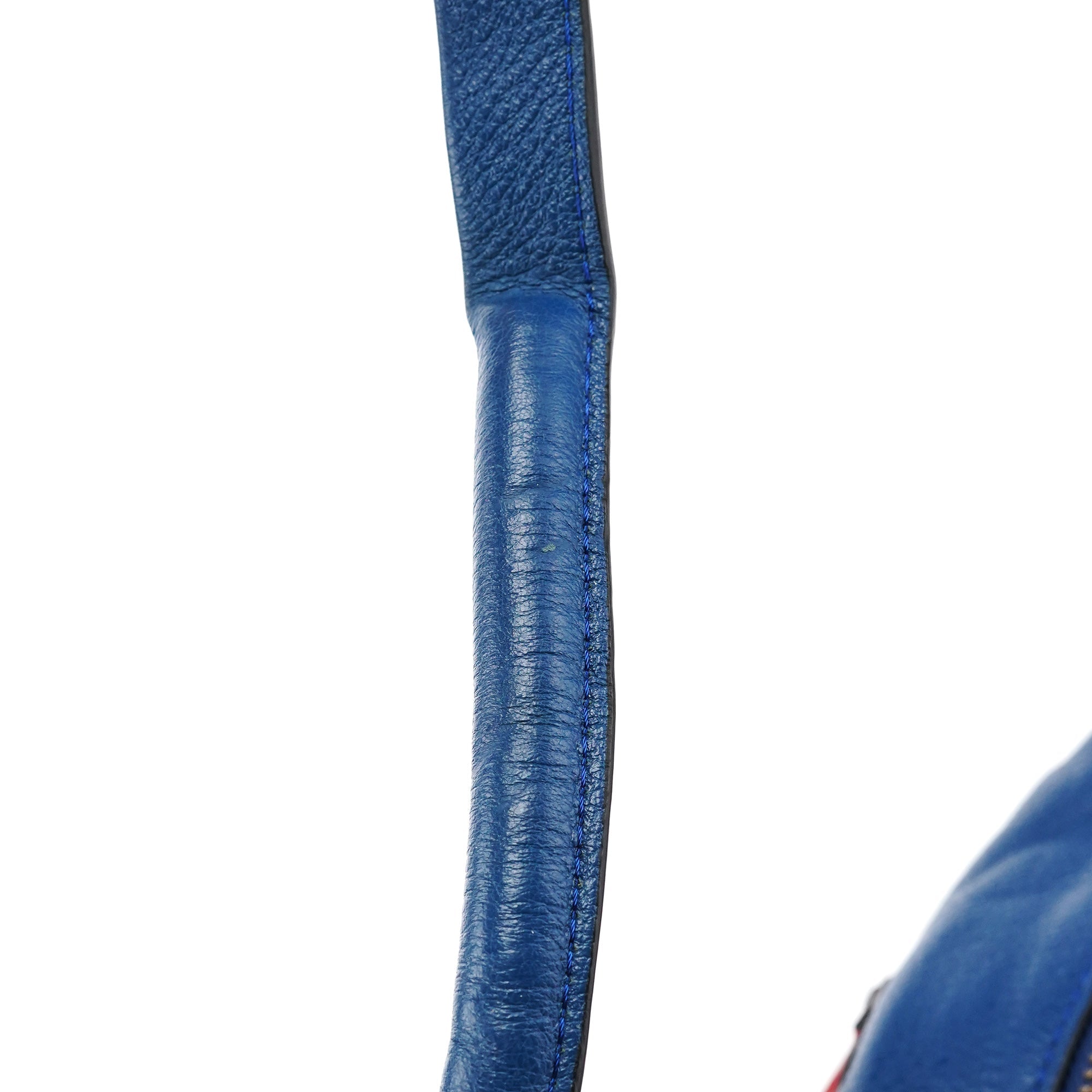 Rive Gauche Exclusive Blue Red Leather Paraty 2-Way Bag