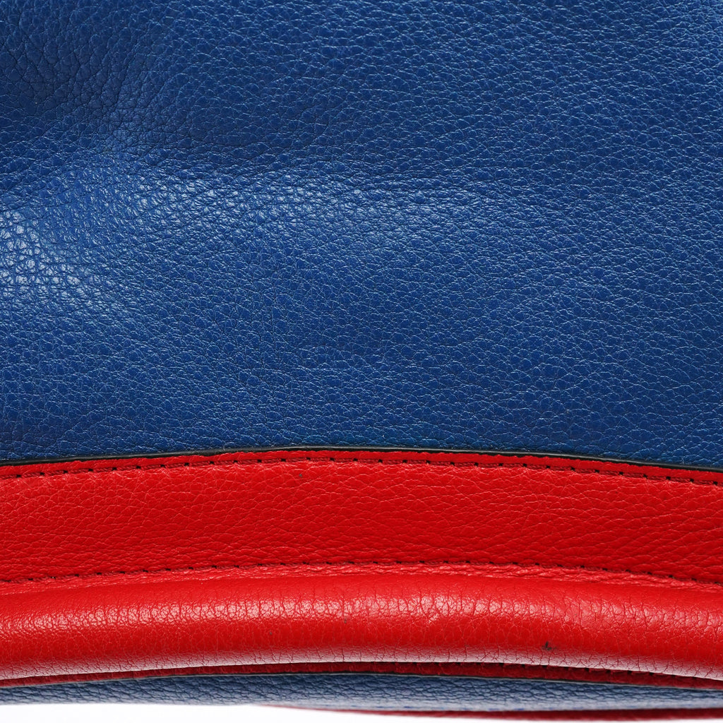 Rive Gauche Exclusive Blue Red Leather Paraty 2-Way Bag