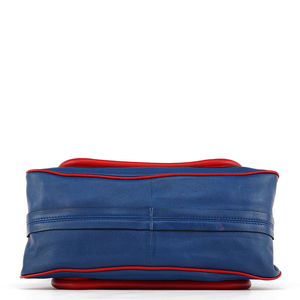 Rive Gauche Exclusive Blue Red Leather Paraty 2-Way Bag
