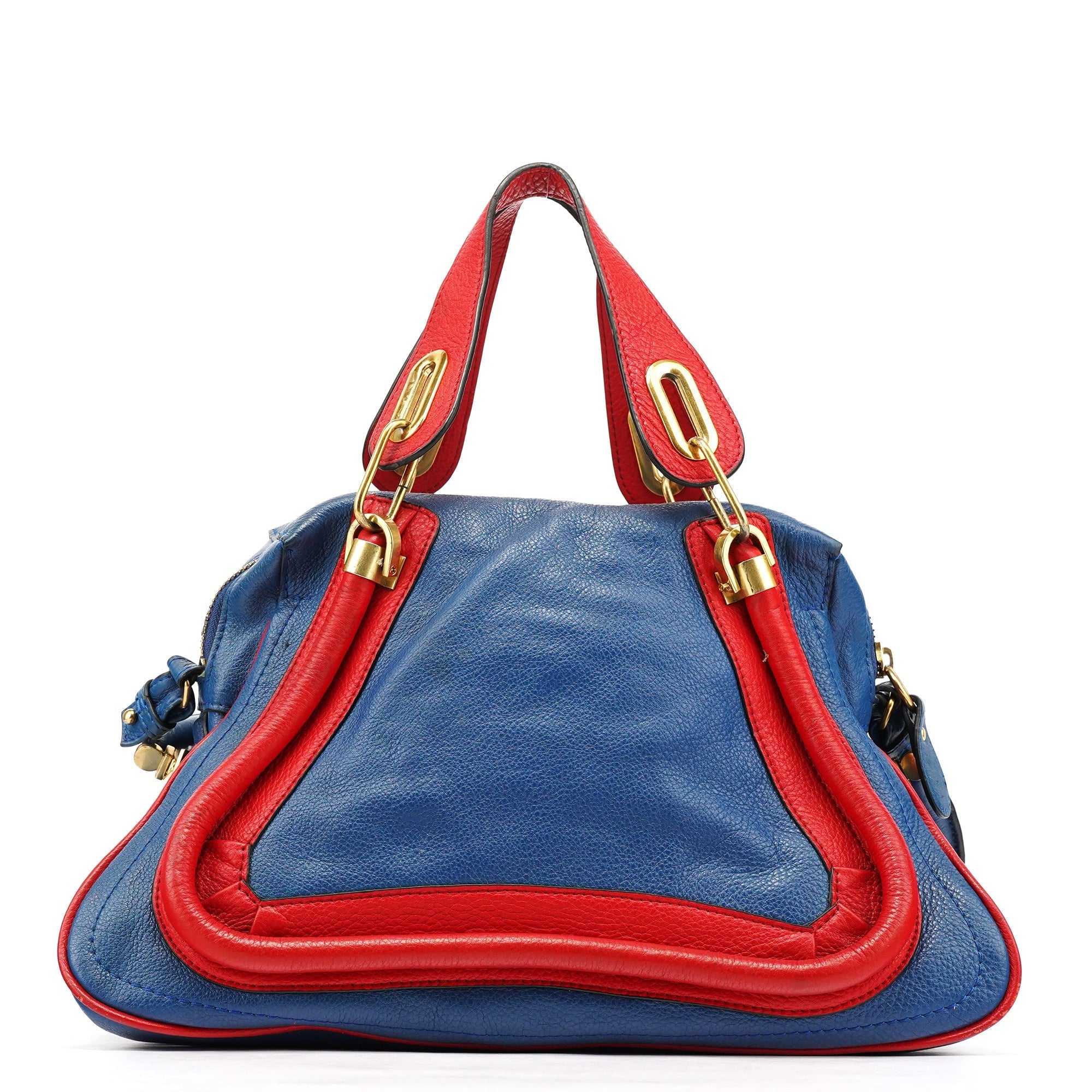 Rive Gauche Exclusive Blue Red Leather Paraty 2-Way Bag