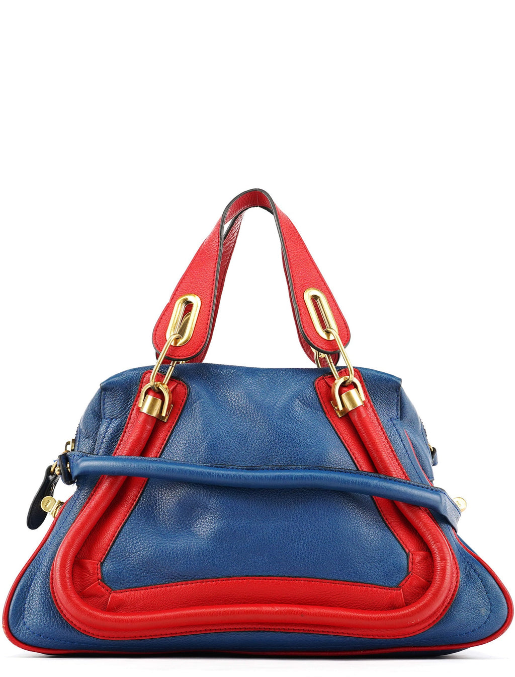 Rive Gauche Exclusive Blue Red Leather Paraty 2-Way Bag
