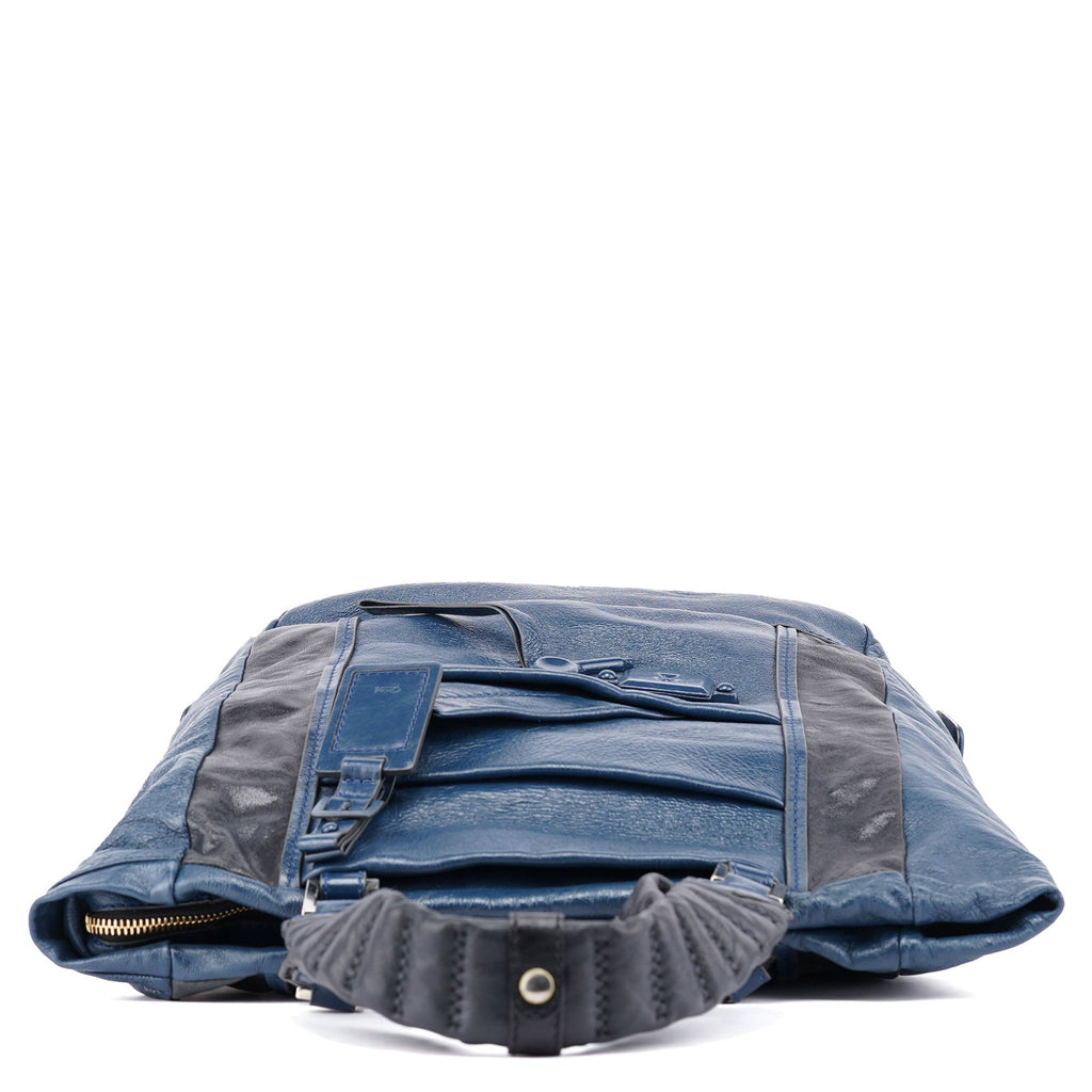 Royal Blue Leather Neo Paddington Tote Bag
