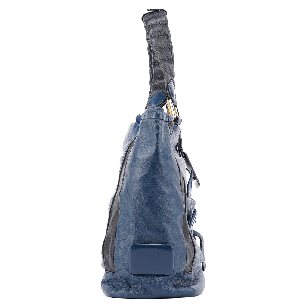 Royal Blue Leather Neo Paddington Tote Bag