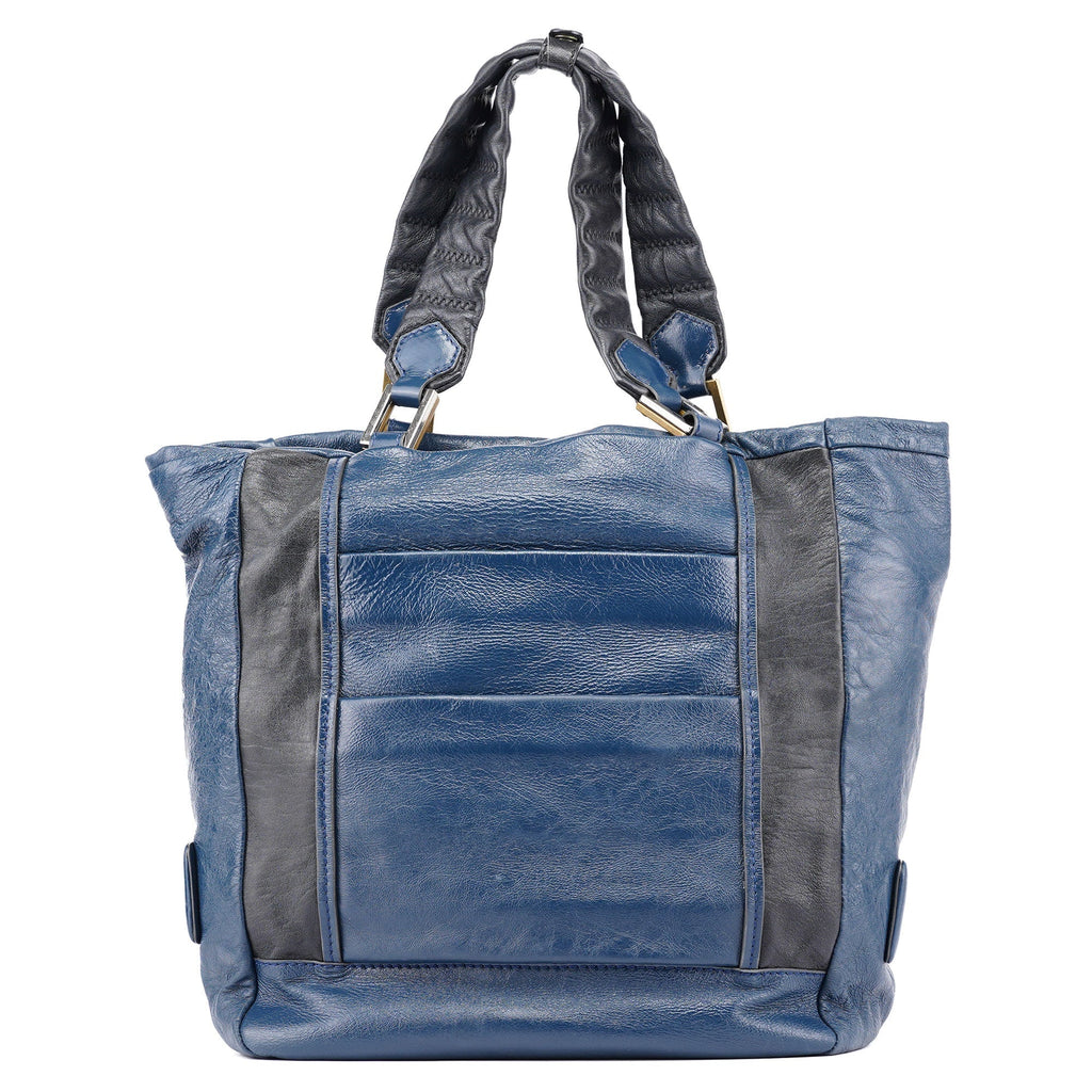 Royal Blue Leather Neo Paddington Tote Bag
