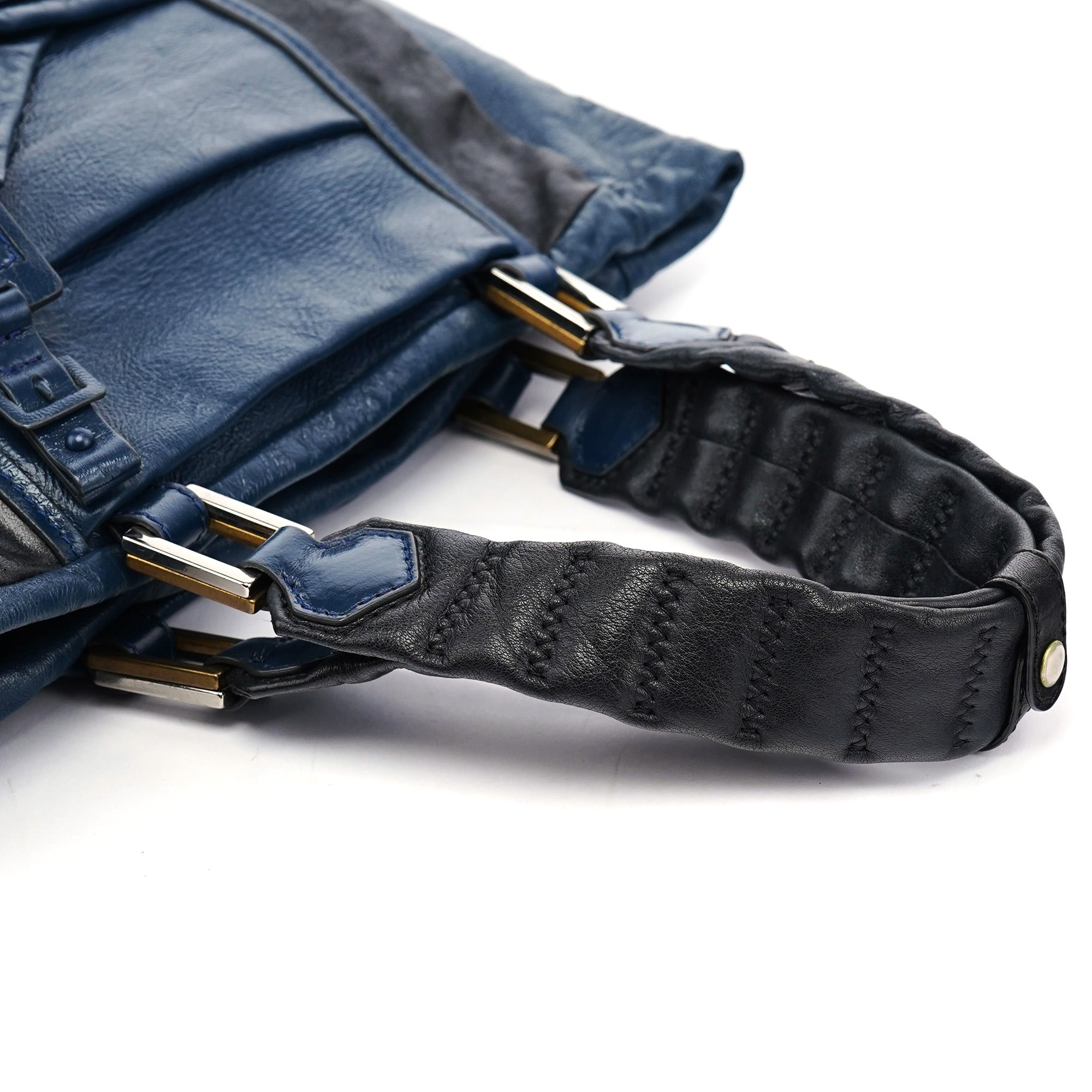 Royal Blue Leather Neo Paddington Tote Bag