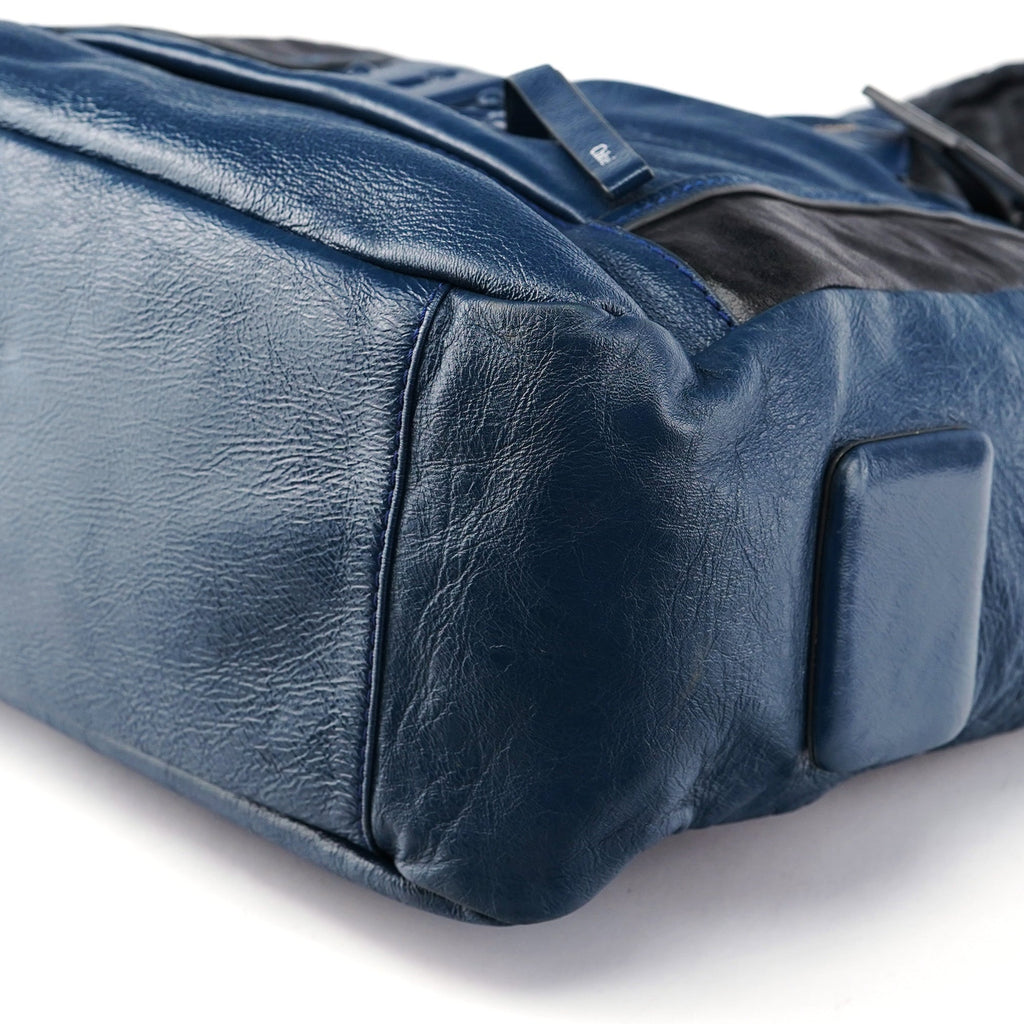 Royal Blue Leather Neo Paddington Tote Bag