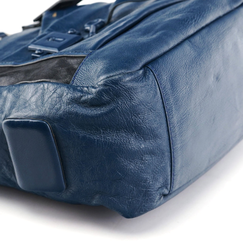 Royal Blue Leather Neo Paddington Tote Bag