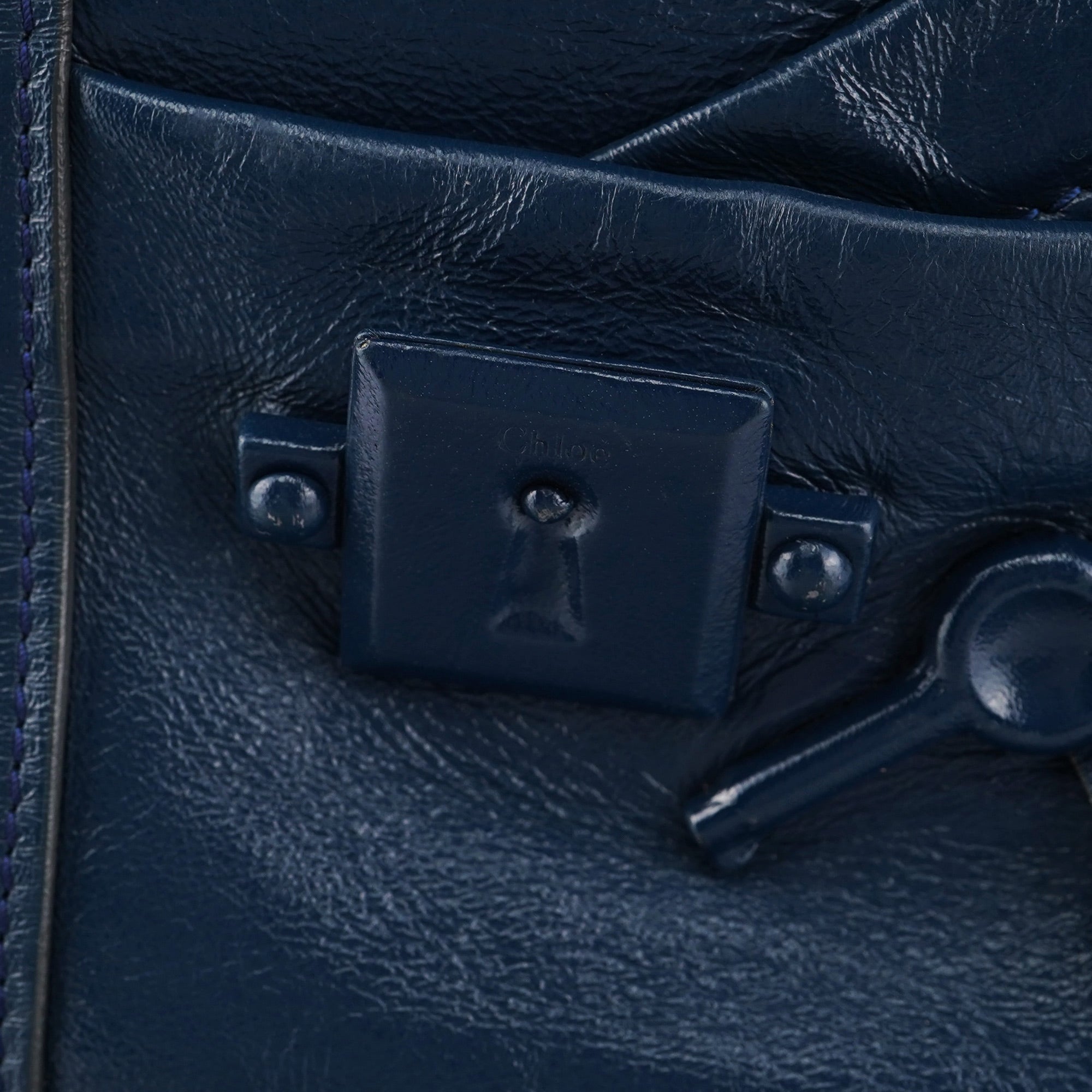 Royal Blue Leather Neo Paddington Tote Bag