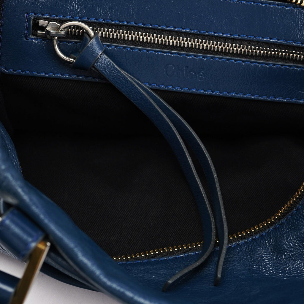 Royal Blue Leather Neo Paddington Tote Bag