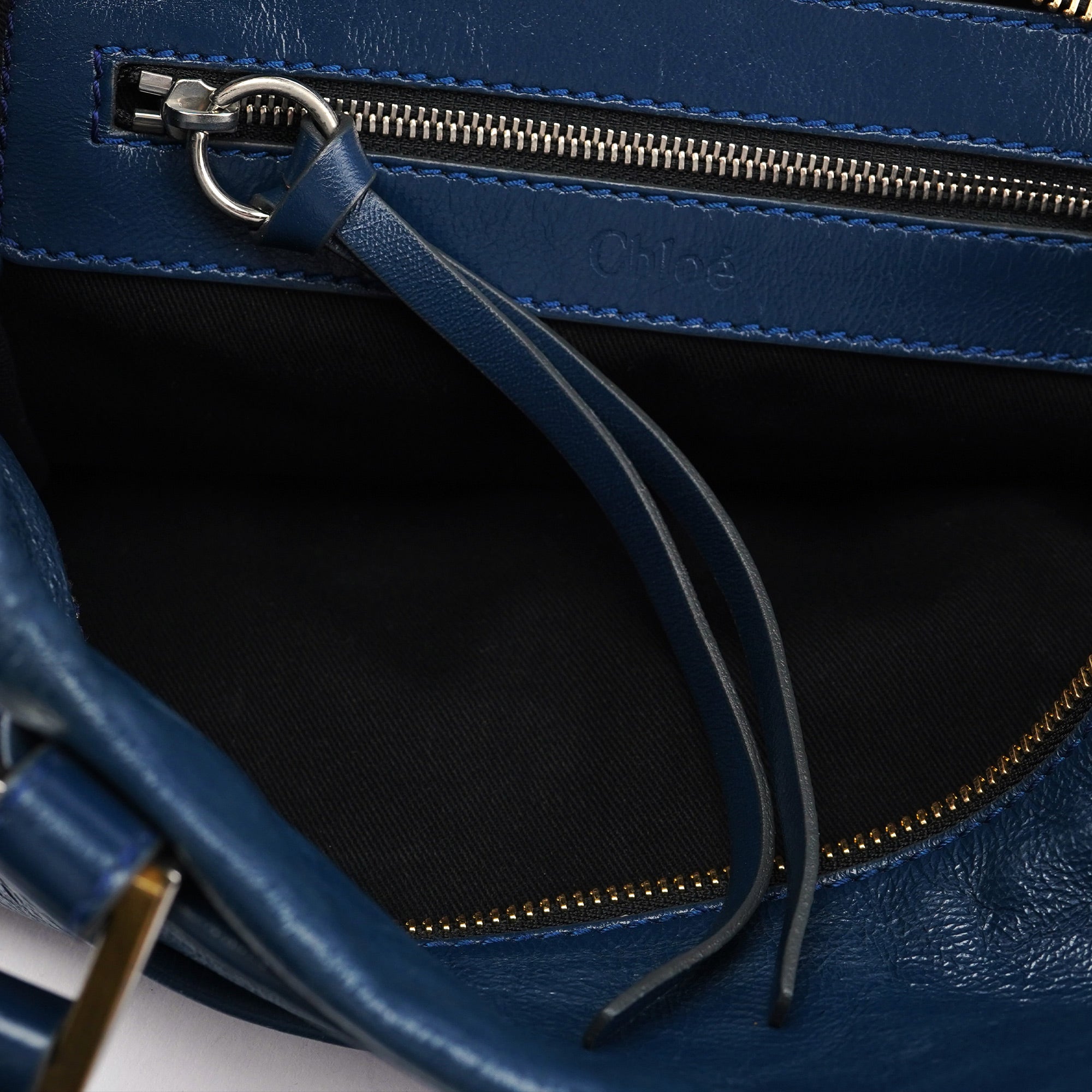 Royal Blue Leather Neo Paddington Tote Bag