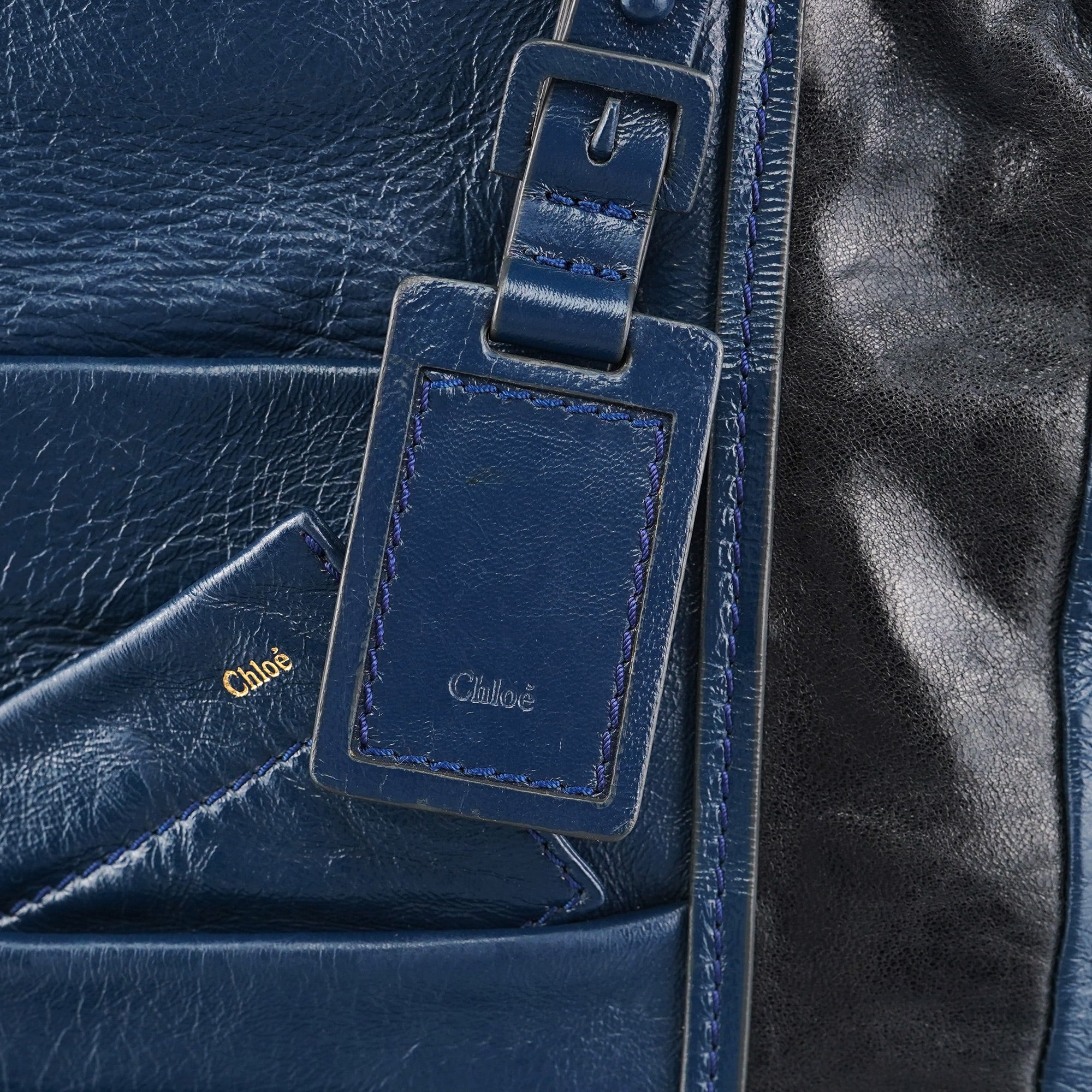 Royal Blue Leather Neo Paddington Tote Bag