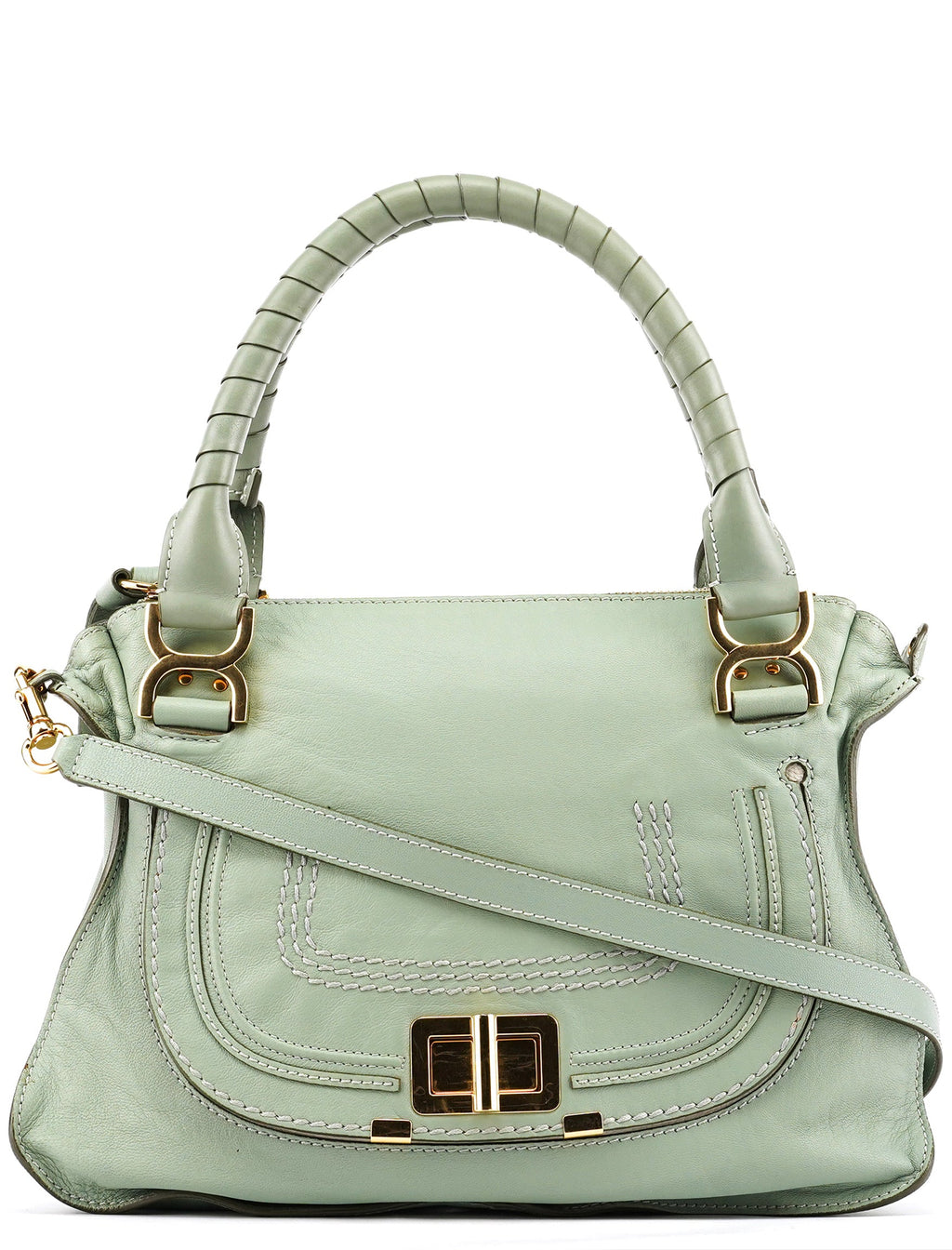 Sage Green Leather Marcie 2-Way Bag