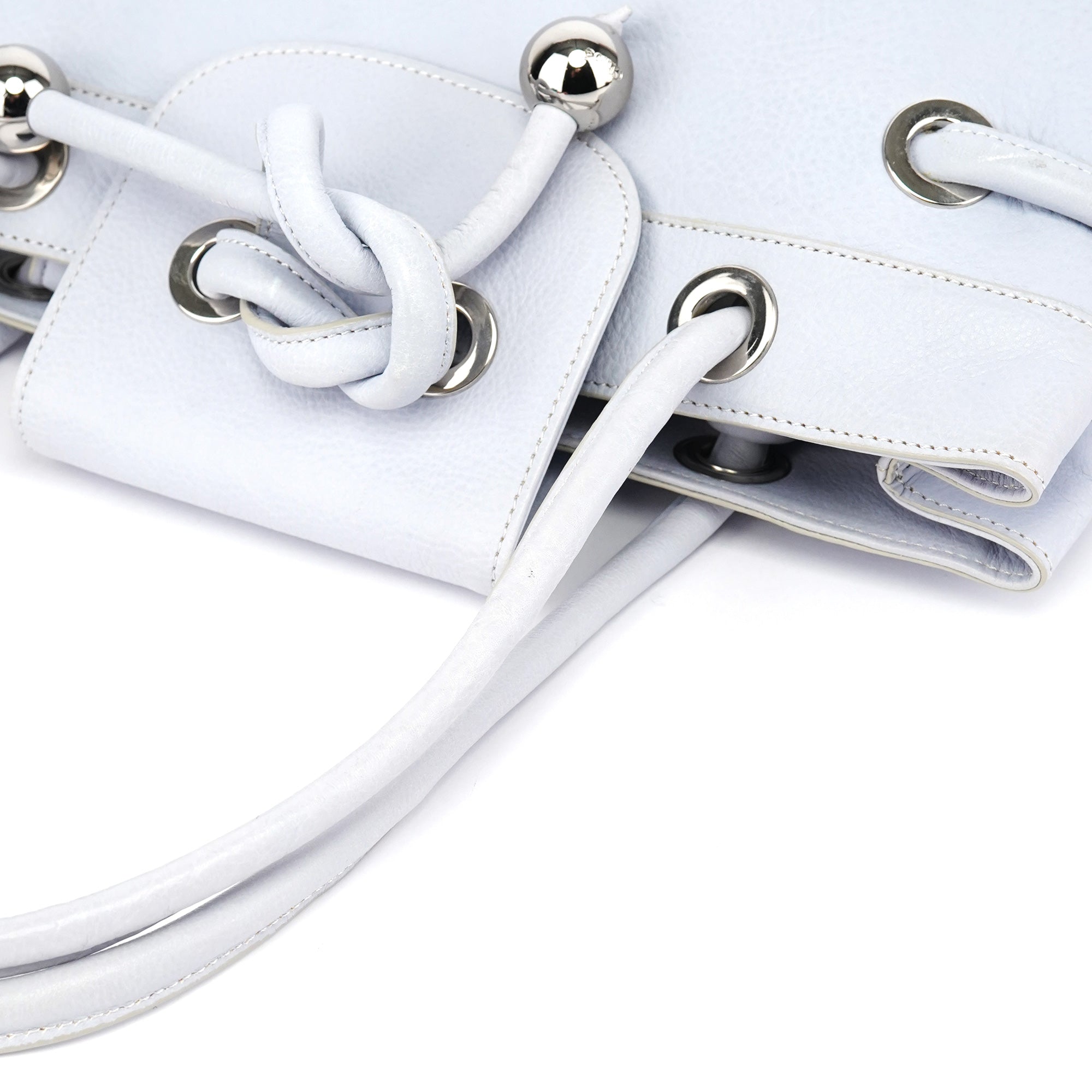 Slate Blue Leather Knot Bag