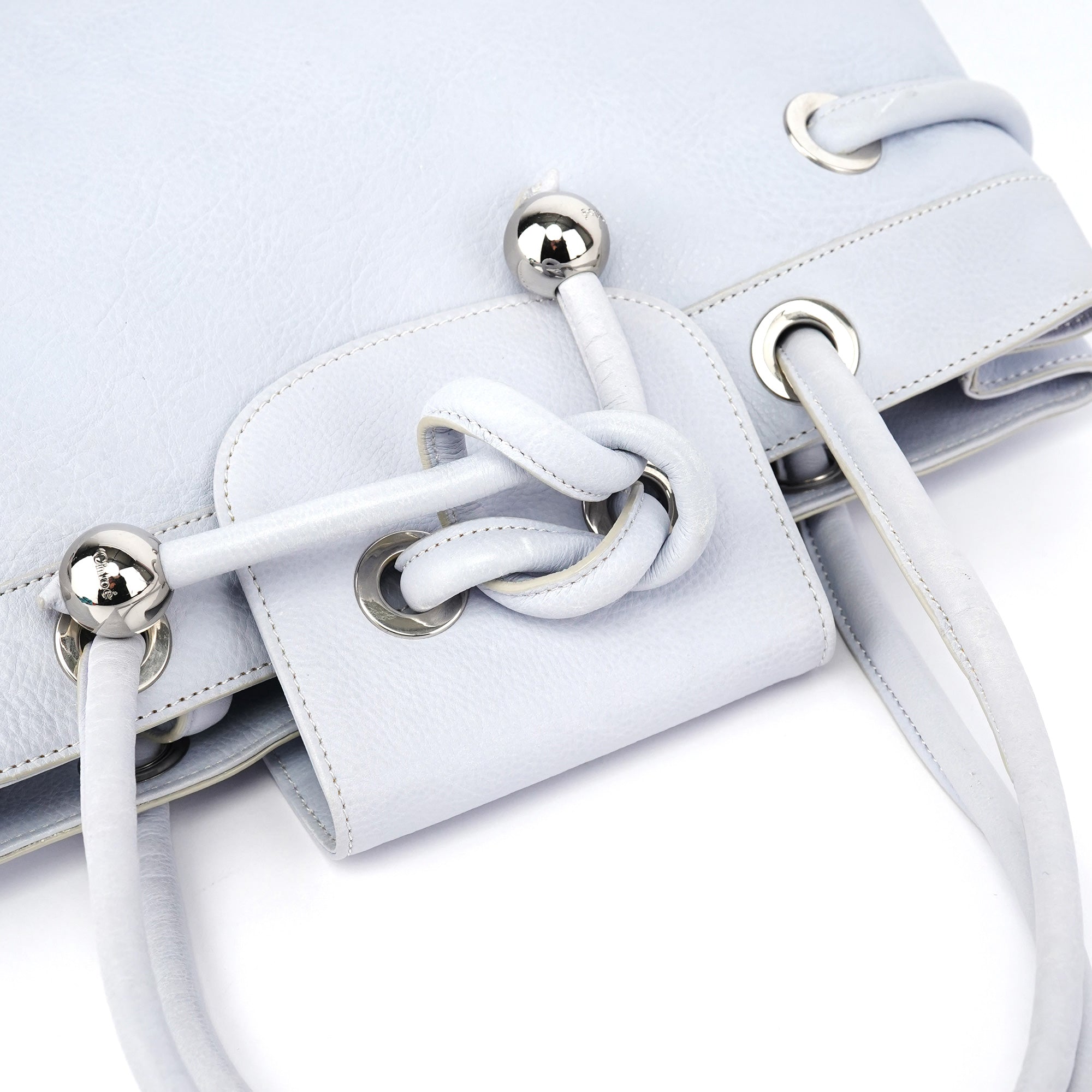 Slate Blue Leather Knot Bag