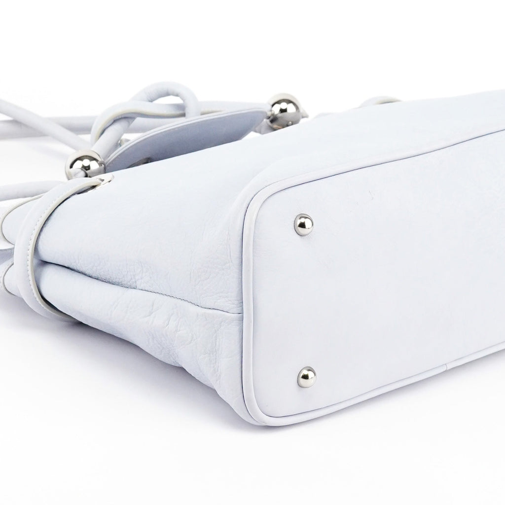 Slate Blue Leather Knot Bag