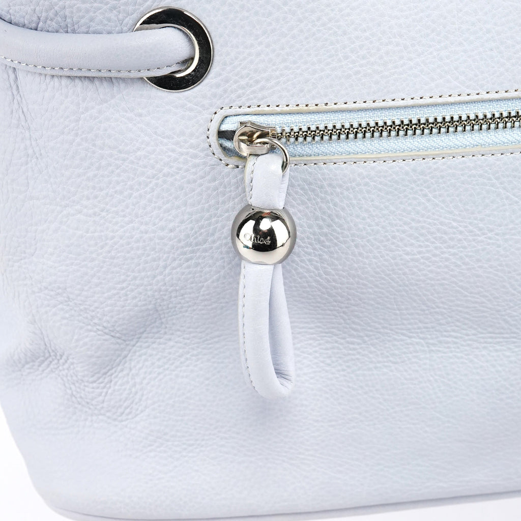 Slate Blue Leather Knot Bag