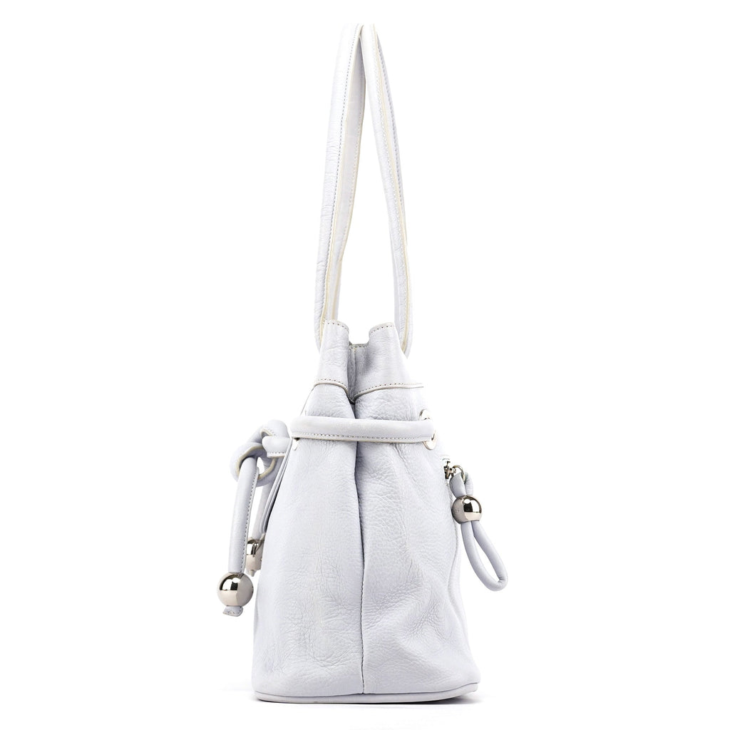 Slate Blue Leather Knot Bag
