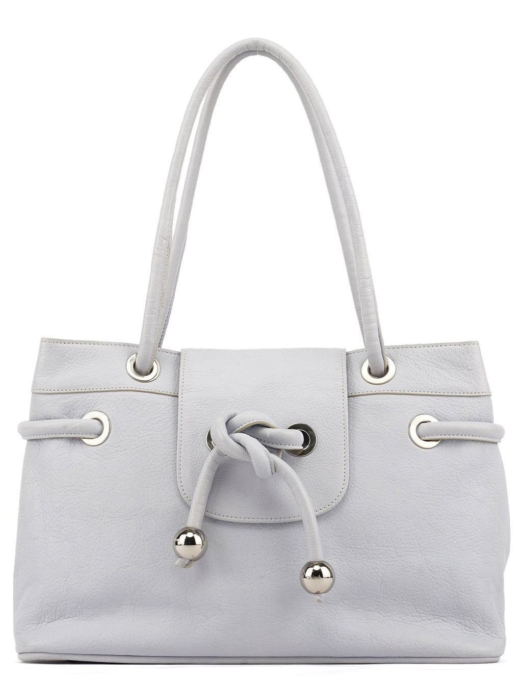 Slate Blue Leather Knot Bag