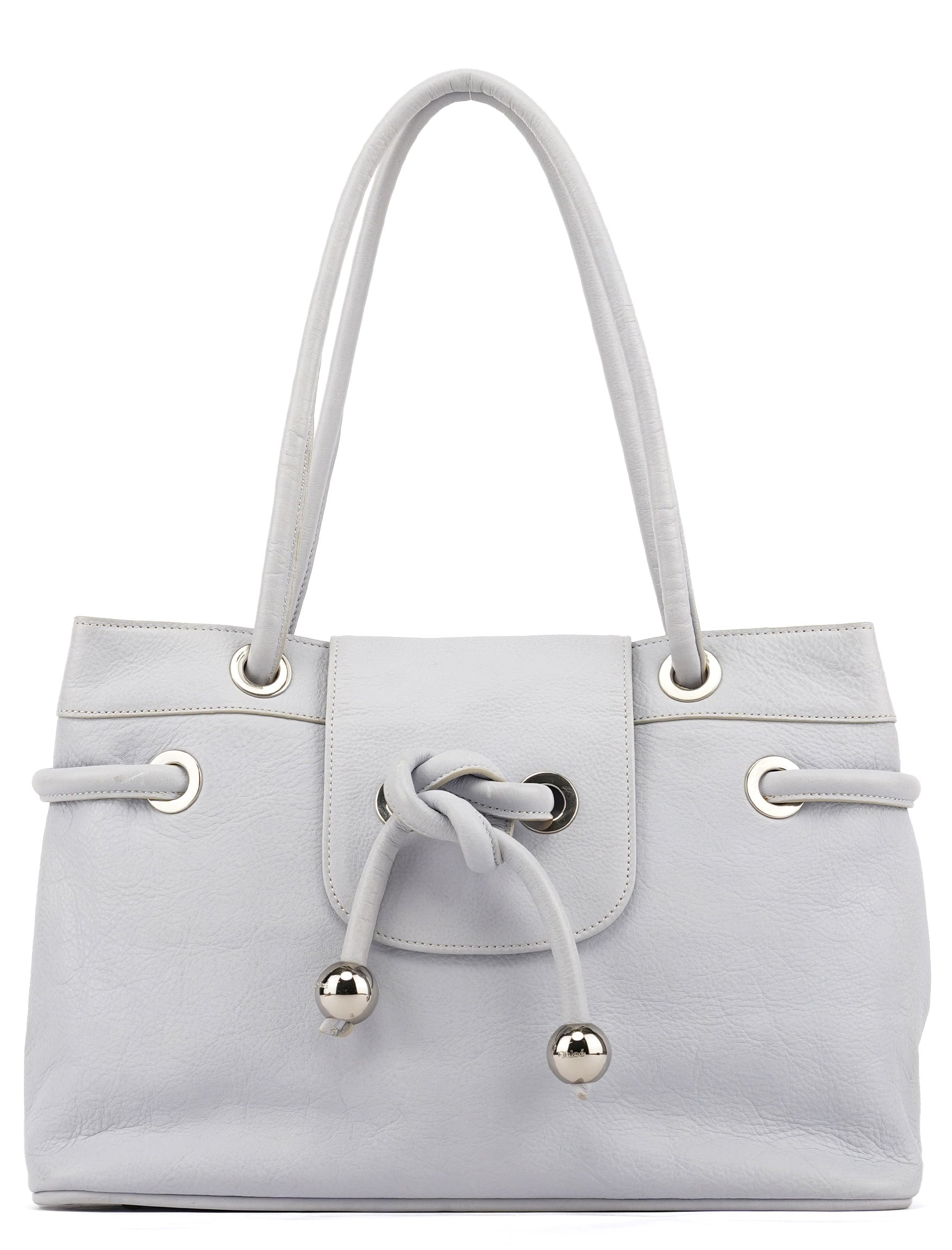 Slate Blue Leather Knot Bag