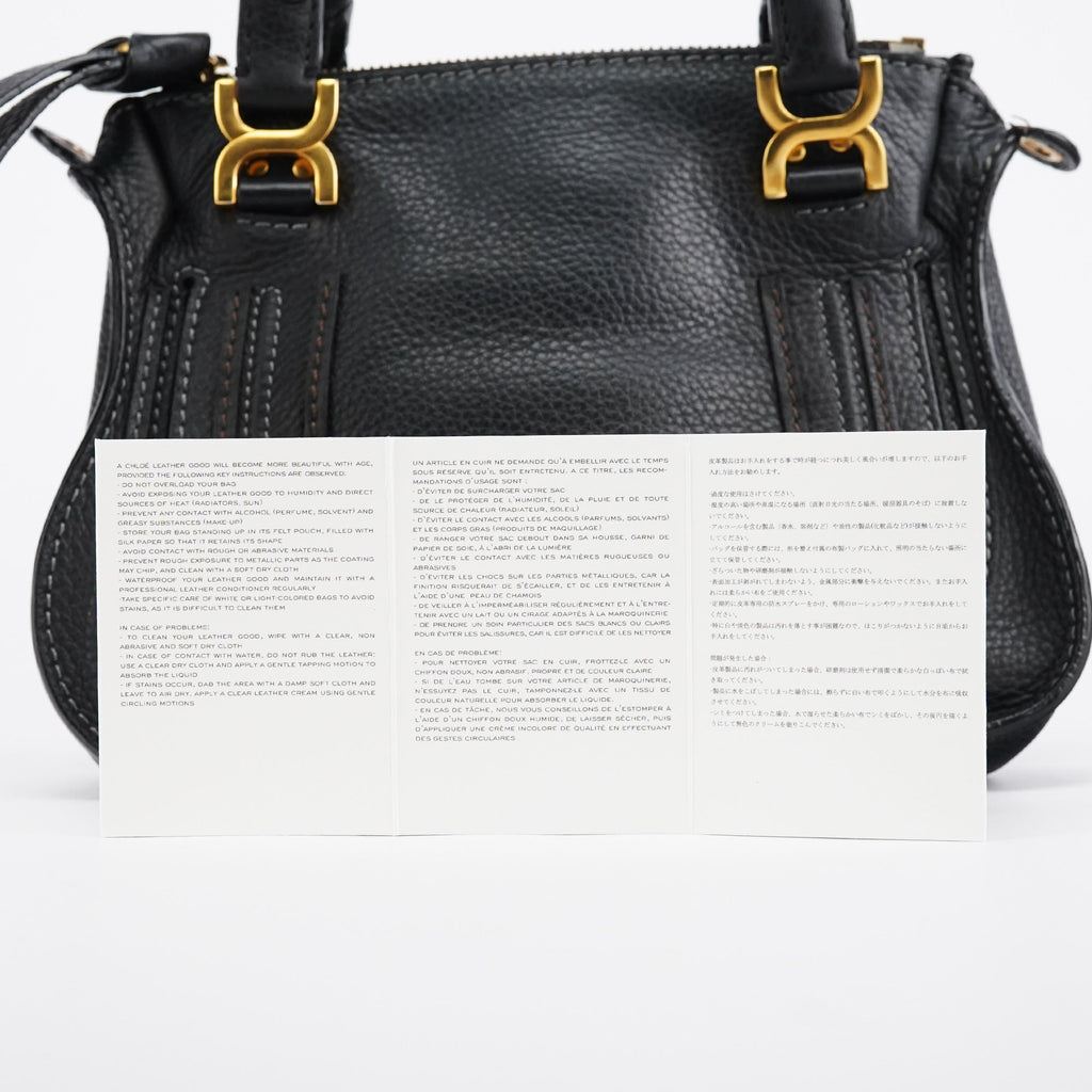 Small Black Leather Marcie 2-Way Bag
