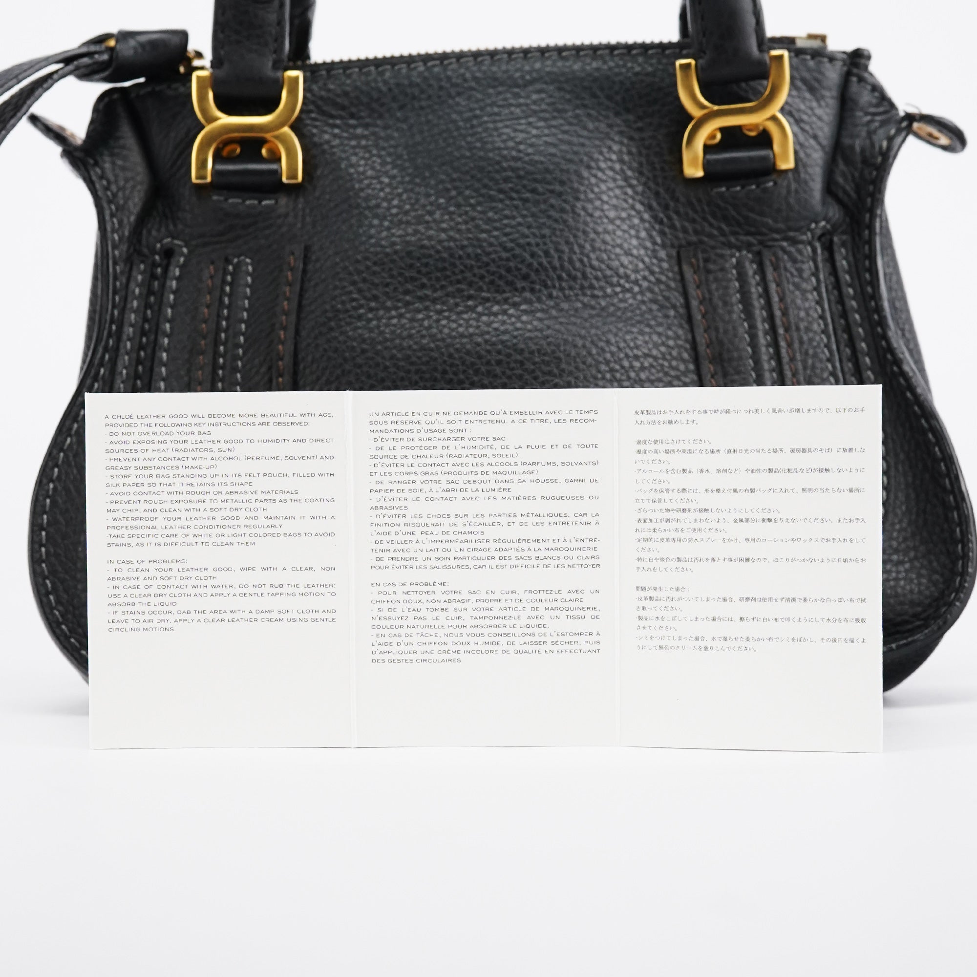 Small Black Leather Marcie 2-Way Bag