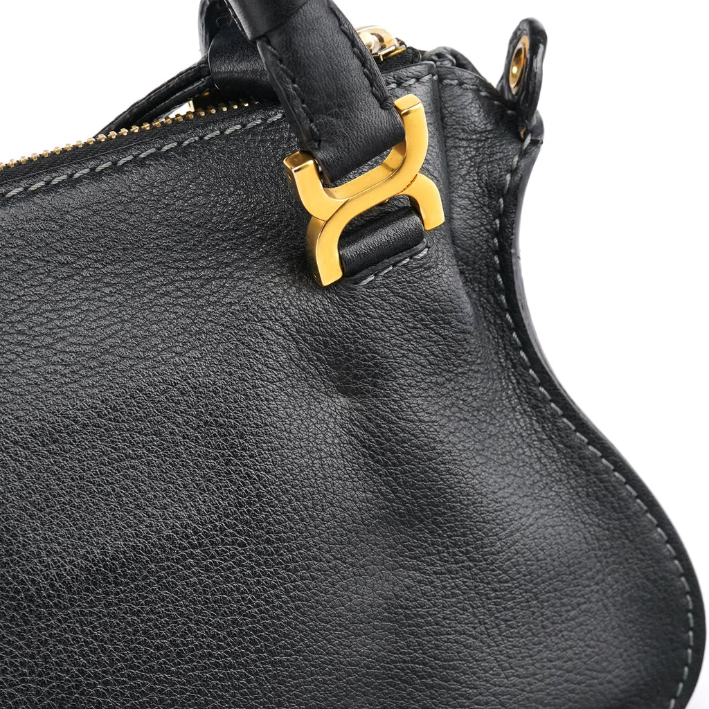 Small Black Leather Marcie 2-Way Bag