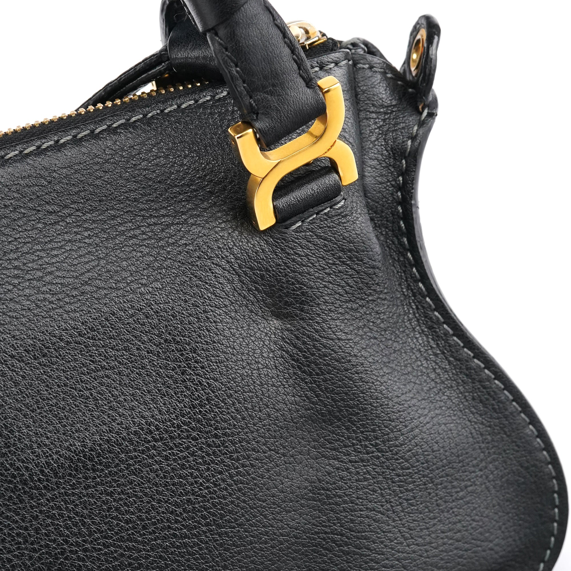 Small Black Leather Marcie 2-Way Bag